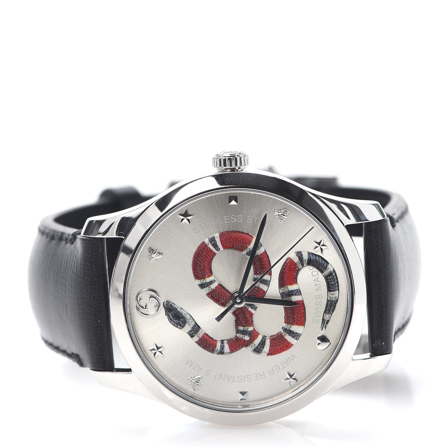 Stainless Steel Calfskin 38mm G-Timeless Snake Quartz Watch