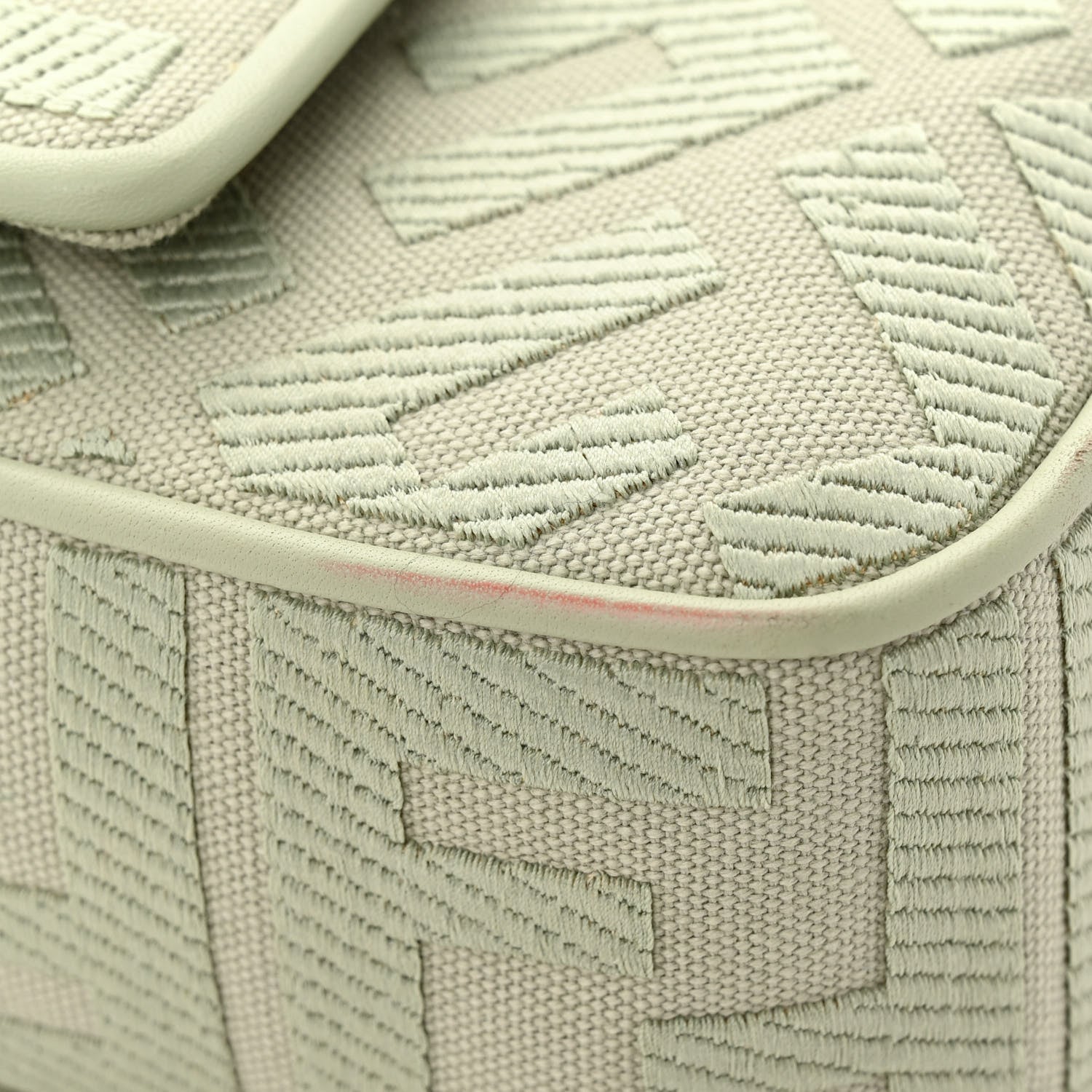 Fendi Canvas Vitello King FF Embroidered Baguette Green Tea 11 of 12