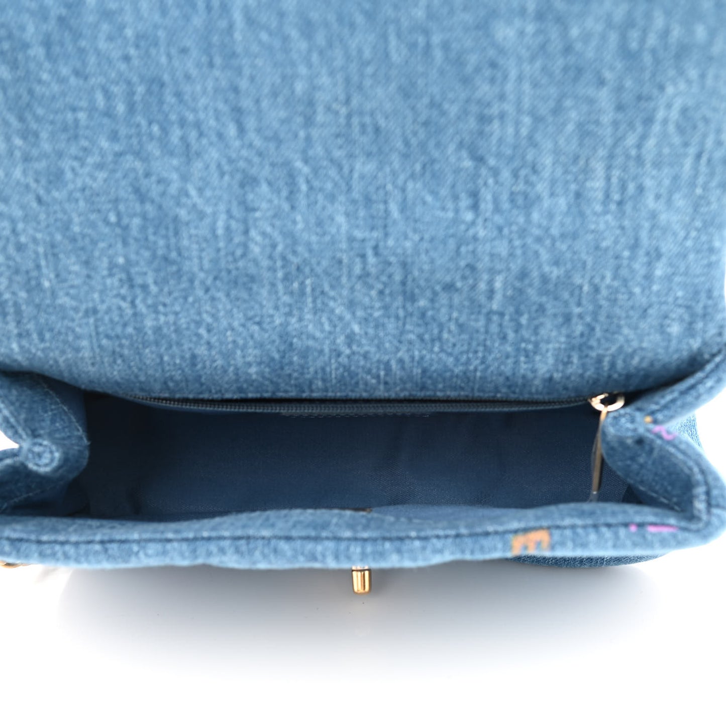 Denim Quilted Mini Denim Mood Rectangular Flap Blue Multicolor