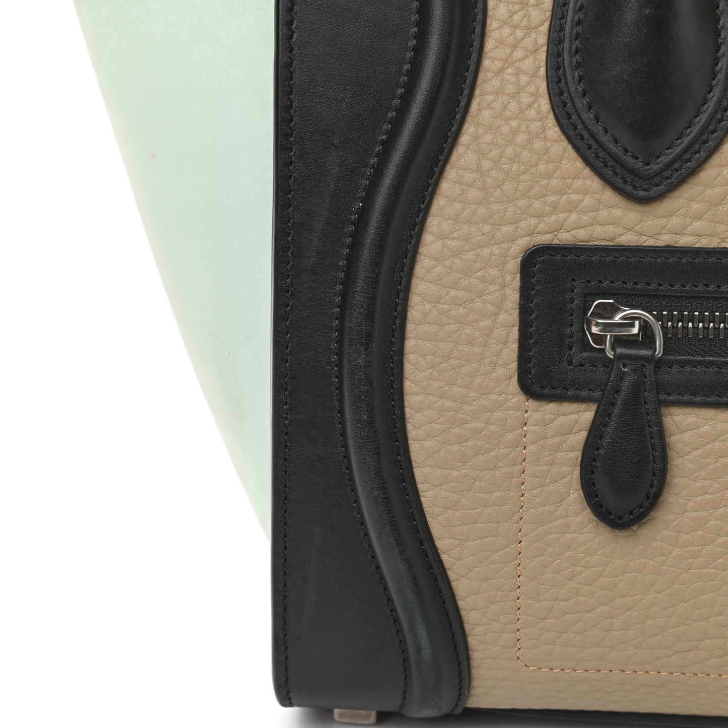 Bullhide Calfskin Nubuck Micro Tri-Color Luggage Beige