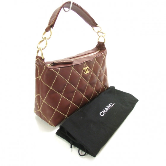 Chanel Leather Quilted Surpique Hobo 4 of 11