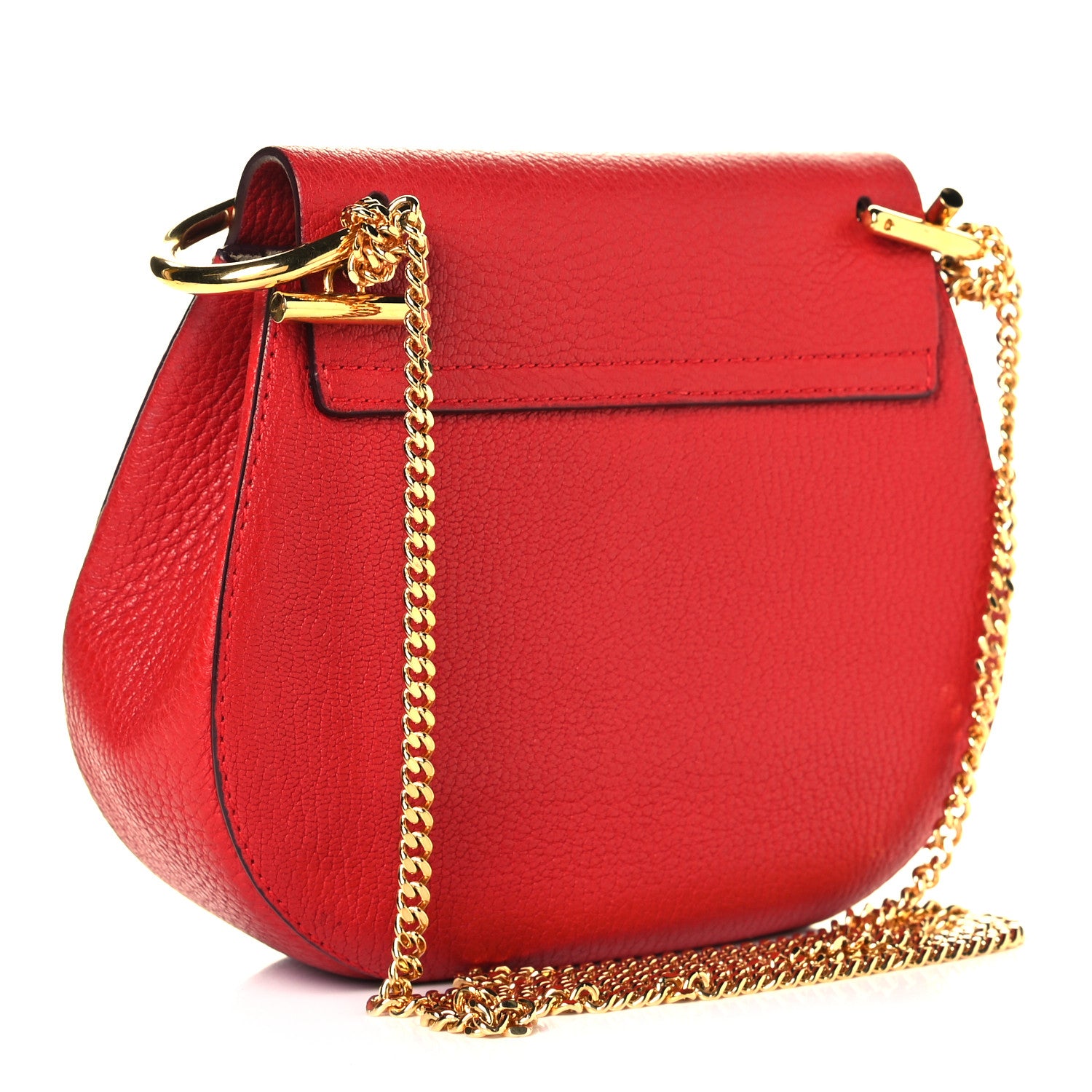 Chloe Grained Lambskin Drew Shoulder Bag Plaid Red 3 of 8