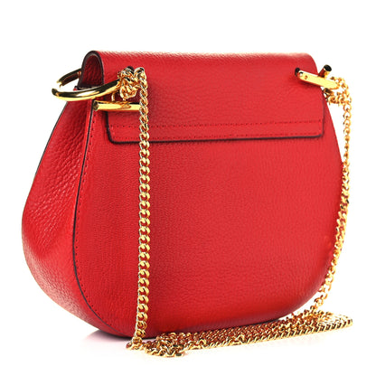 Chloe Grained Lambskin Drew Shoulder Bag Plaid Red 3 of 8