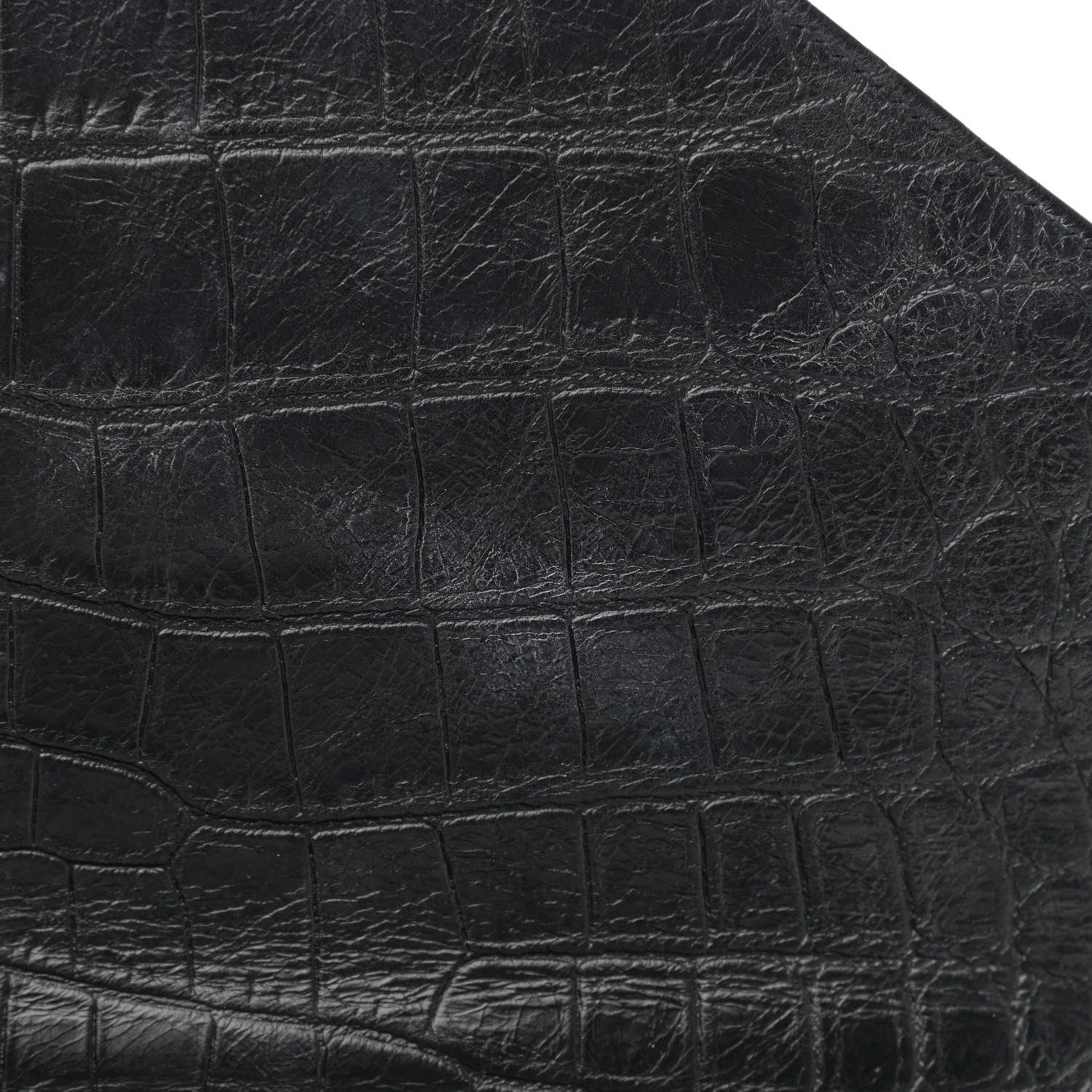 Saint Laurent Calfskin Crocodile Embossed Monogram Large College Satchel Black 12 of 12