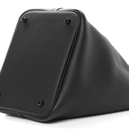 Hermes Taurillon Clemence Monochrome Picotin Lock 22 MM Black 8 of 9