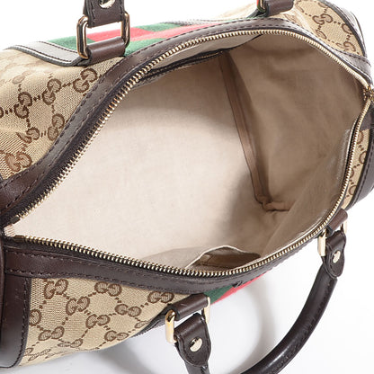 Gucci Monogram Vintage Web Medium Boston Dark Brown 5 of 9