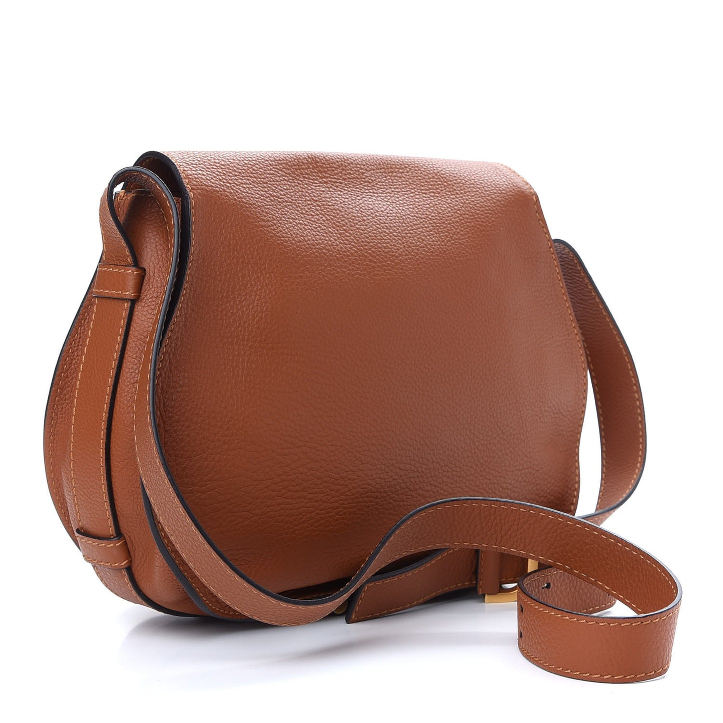 Calfskin Medium Marcie Round Crossbody Bag Tan