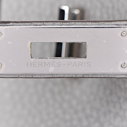 Hermes Taurillon Clemence Lizard Club Birkin 35 Gris Perle White Mykonos 21 of 39
