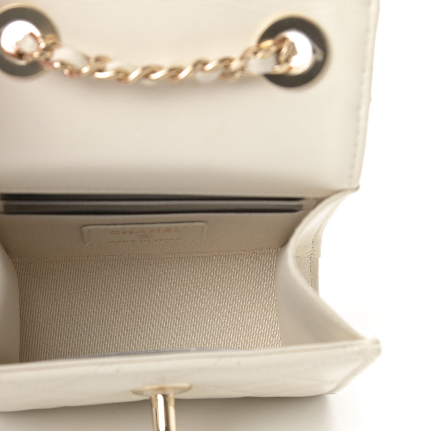 Chanel Lambskin Quilted Mini Trendy CC Chain Wallet White 5 of 11