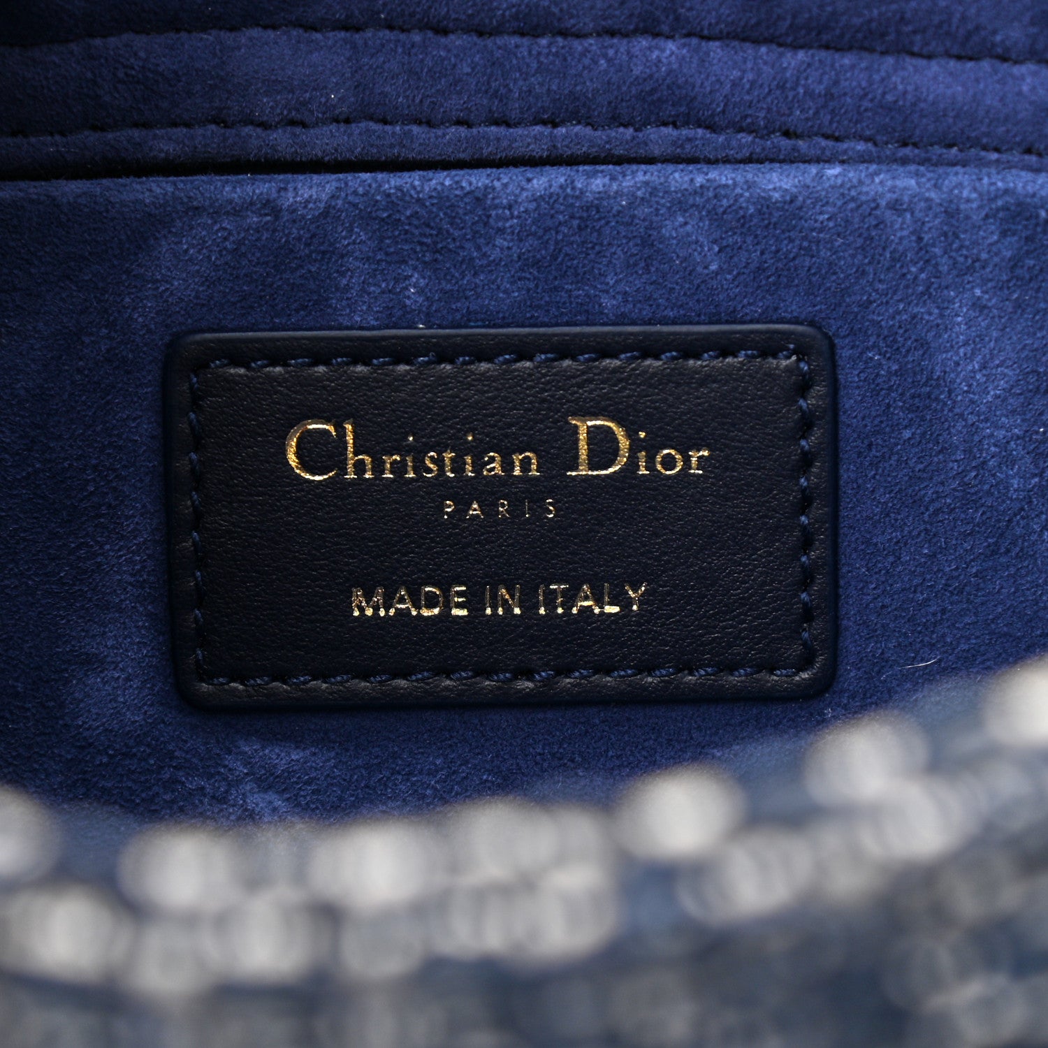 Christian Dior Tweed Cannage Lady D-Joy Blue 6 of 10