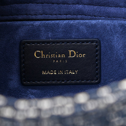 Christian Dior Tweed Cannage Lady D-Joy Blue 6 of 10