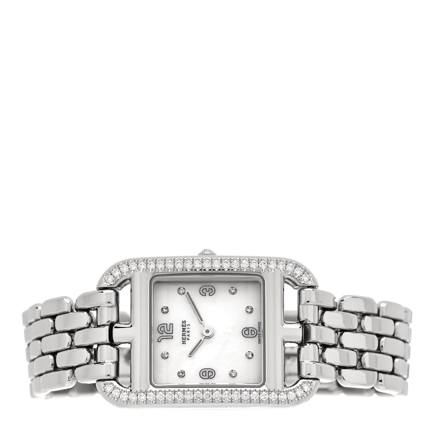 Stainless Steel Diamond Bezel Mother of Pearl 23mm Cape Cod Quartz Watch
