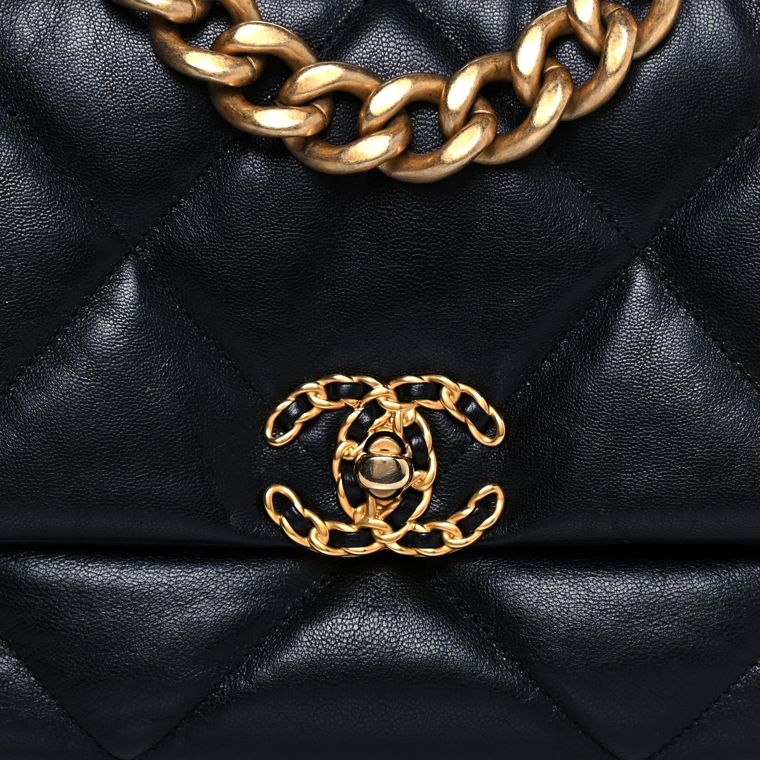 Chanel Goatskin Quilted Large Chanel 19 Flap Black 8 of 14