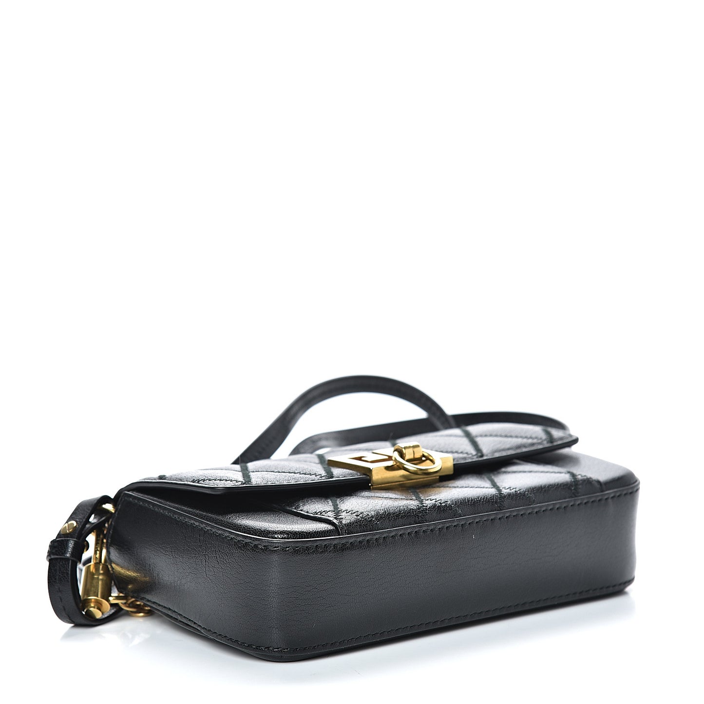 Goatskin Quilted GV3 Mini Pocket Convertible Bag Black