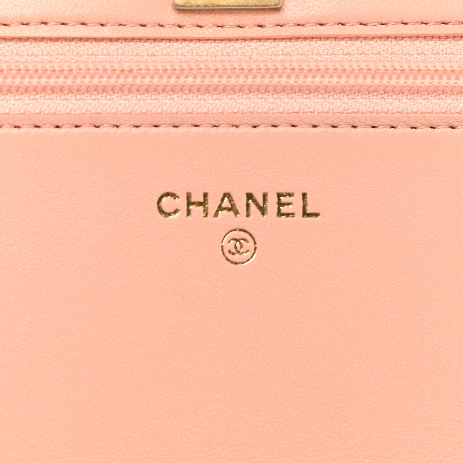 Chanel Lambskin Quilted Pearl Crush Wallet on Chain WOC Light Orange 5 of 9