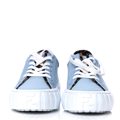 Fendi Canvas Lycra TPU FF Womens Fendi Force Low Top Sneakers 39 Sky Tobacco Black 2 of 11