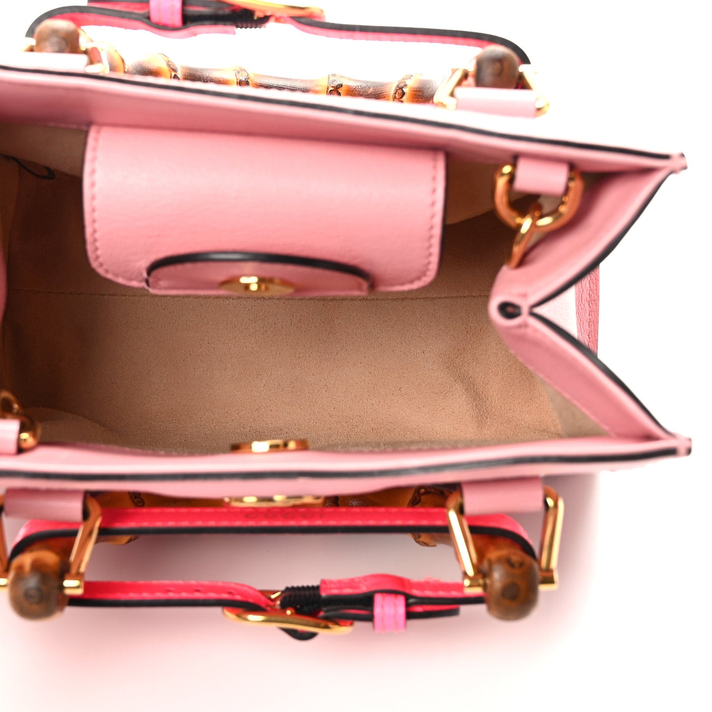 Wonka Grain Calfskin Mini Diana Tote Bag Wild Rose Fuxia Fluo