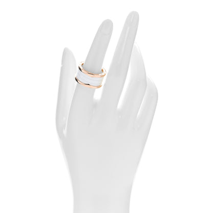 Bulgari 18K Rose Gold White Ceramic B.Zero1 Four-Band Ring 56 7.5 2 of 5