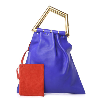 Celine Smooth Calfskin Triangle Open Sac Indigo 1 of 14
