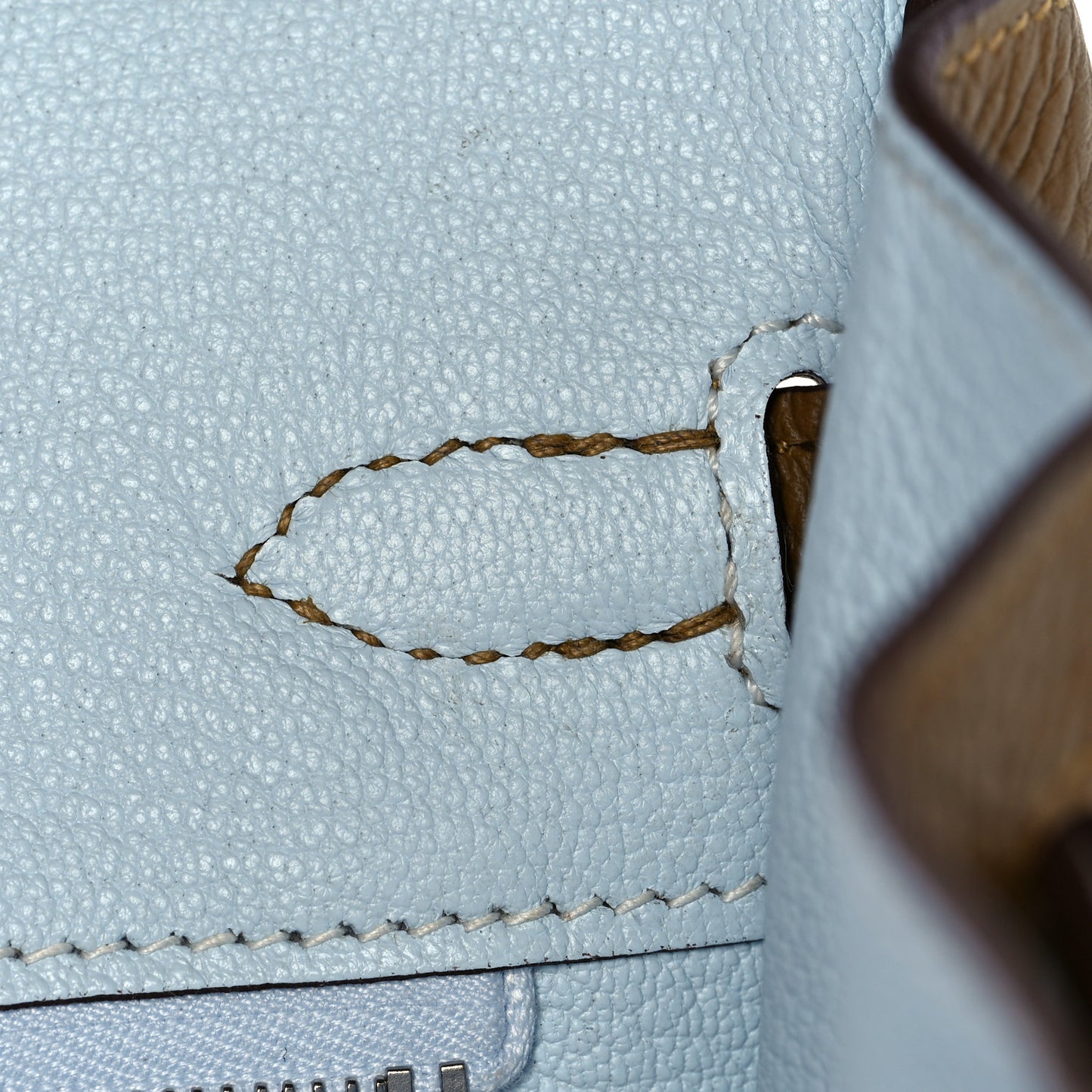 Togo Verso Birkin 25 Bronze Dore Bleu Brume