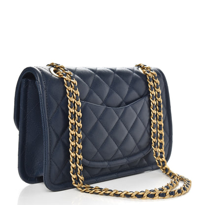 Chanel Caviar Quilted Medium Sweet Classic Flap Navy Blue 3 of 10