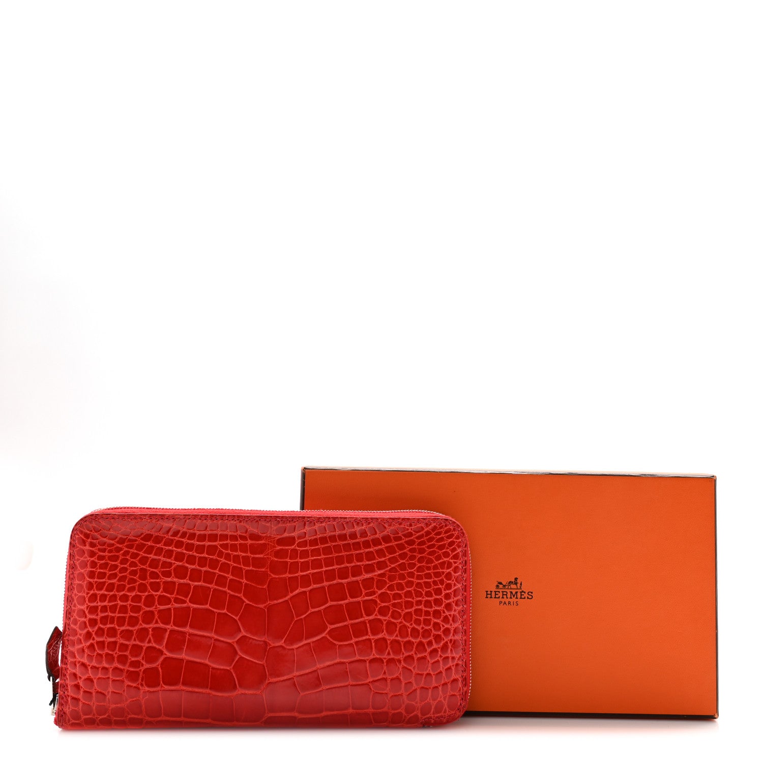 Hermes Shiny Alligator Azap Wallet Geranium 15 of 15