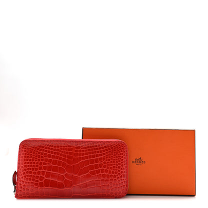 Hermes Shiny Alligator Azap Wallet Geranium 15 of 15