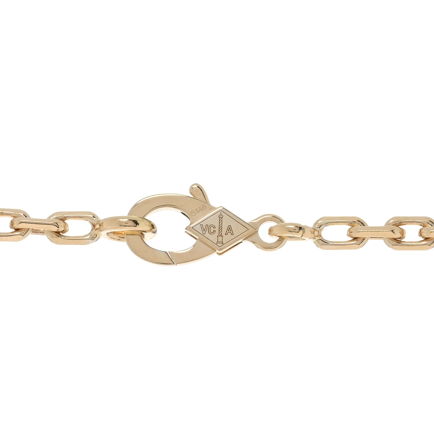 18K Yellow Gold Rock Crystal 20 Motifs Vintage Alhambra Necklace