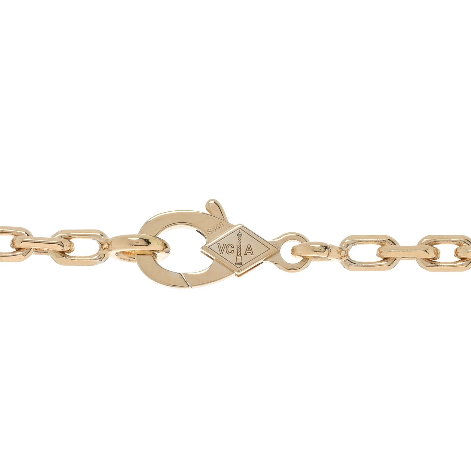 Van Cleef & Arpels 18K Yellow Gold Rock Crystal 20 Motifs Vintage Alhambra Necklace 4 of 5