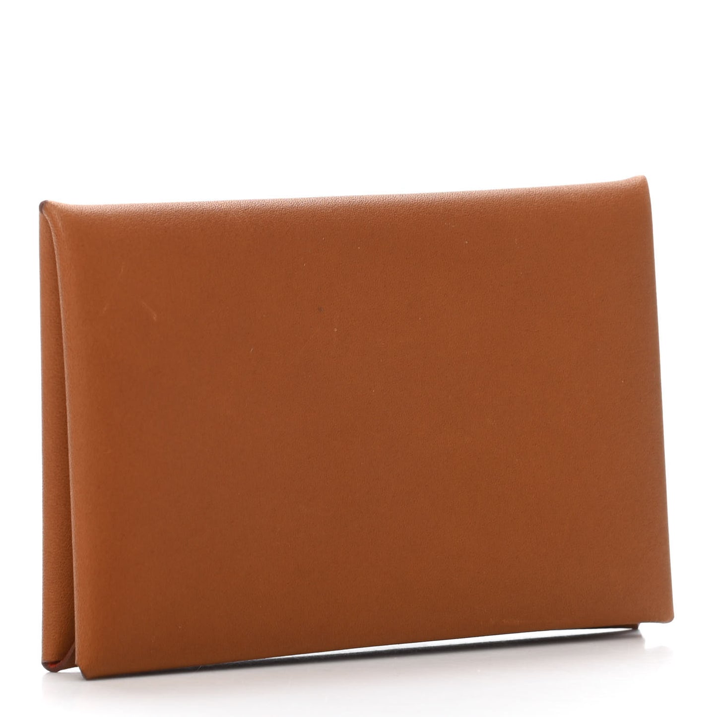 Barenia Verso Calvi Card Case Fauve Orange Poppy
