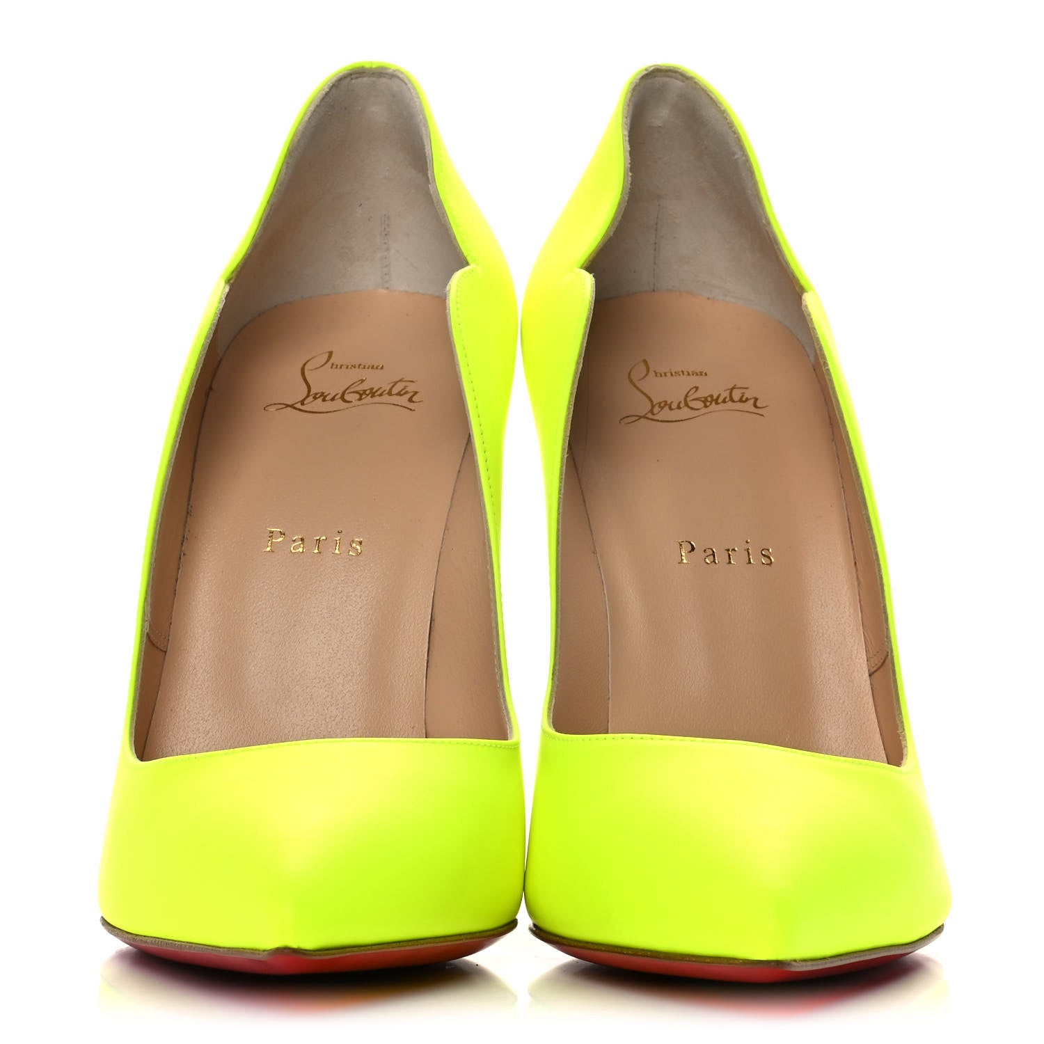 Christian Louboutin Calfskin Hot Chick 100 Pumps 40.5 Fluo 3 of 8