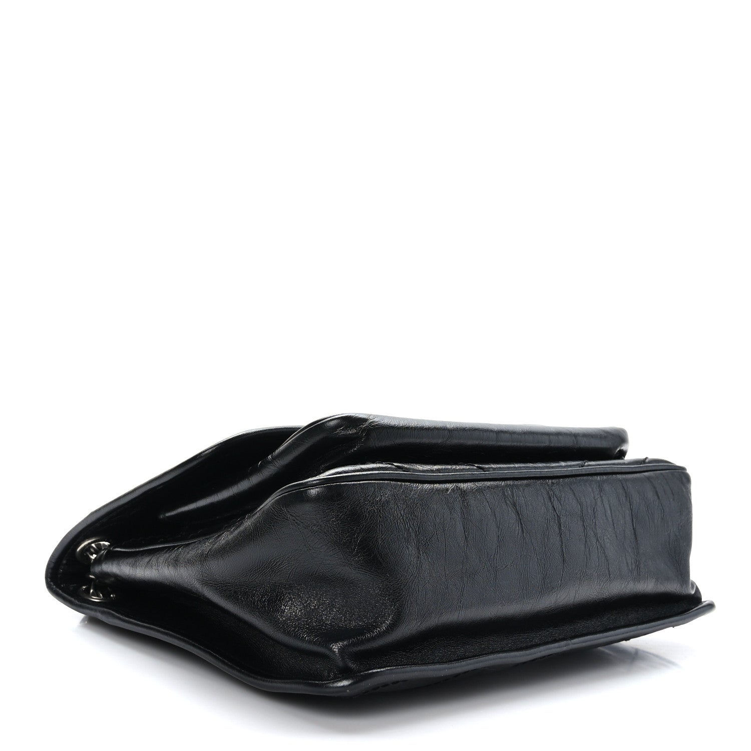 Saint Laurent Crinkled Calfskin Matelasse Monogram Medium Niki Chain Satchel Black 4 of 9