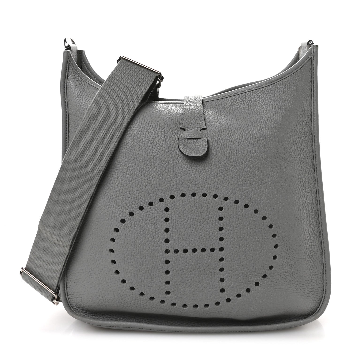 Hermes Taurillon Clemence EVELYNE III GM Gris Mouette 1 of 10