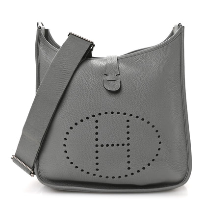 Hermes Taurillon Clemence EVELYNE III GM Gris Mouette 1 of 10