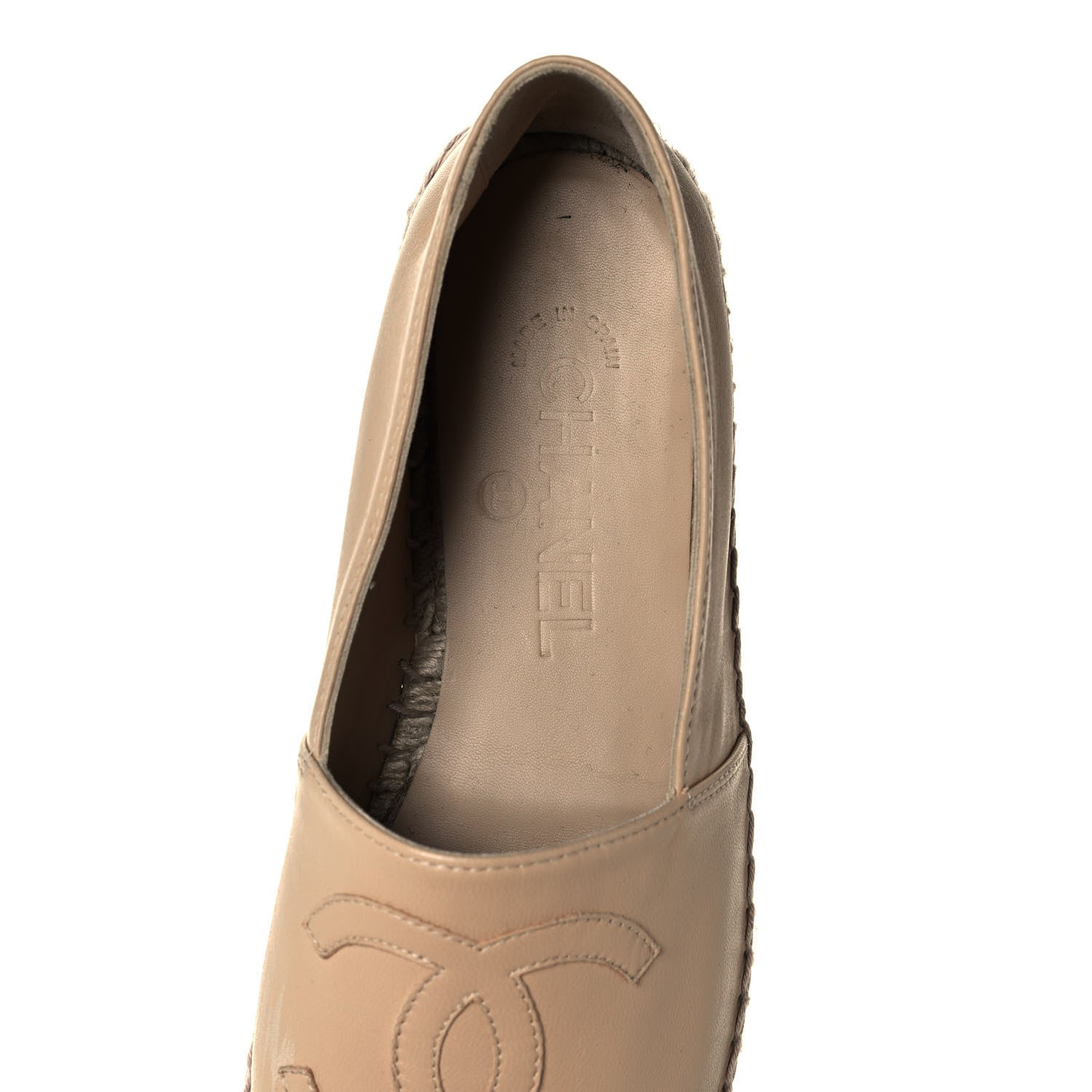 Chanel Lambskin CC Espadrilles 38 Beige Black 8 of 8