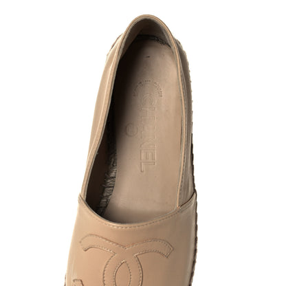 Chanel Lambskin CC Espadrilles 38 Beige Black 8 of 8