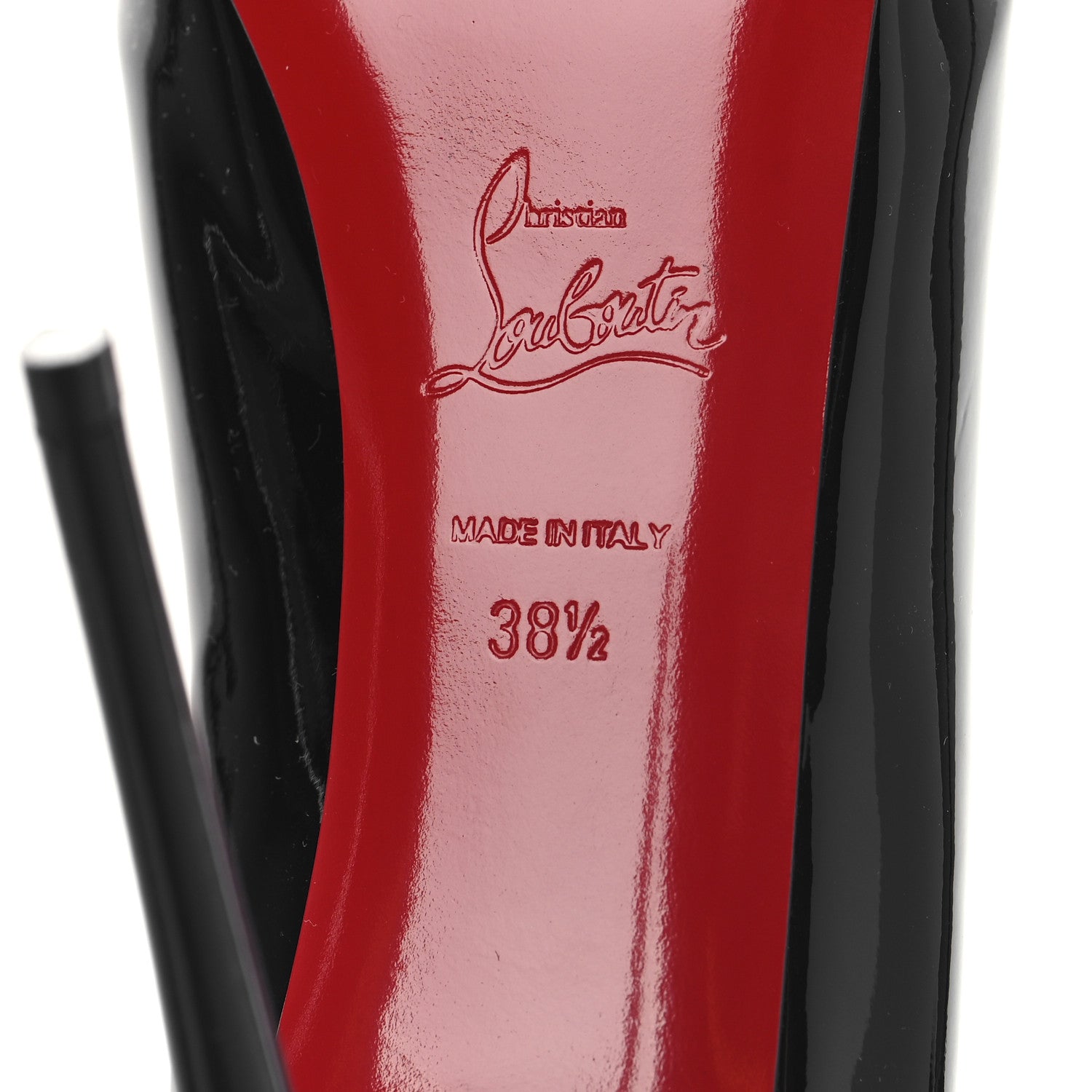 Christian Louboutin Patent Hot Chick Alta 120 Pumps 38.5 Black 7 of 8
