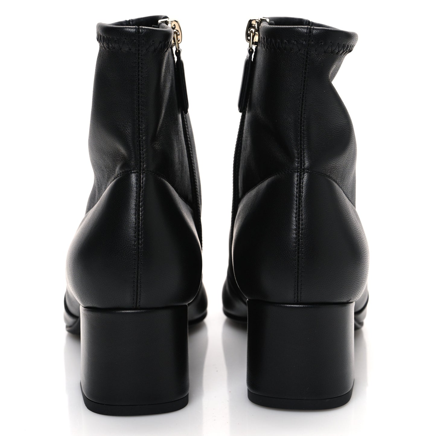 Stretch Lambskin Cap Toe CC Short Boots 36.5 Black