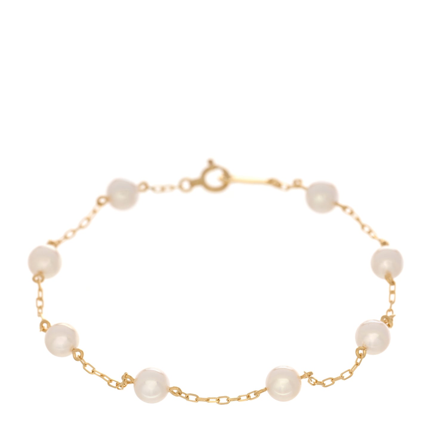 18K Yellow Gold Akoya Pearl 5mm Station Bracelet