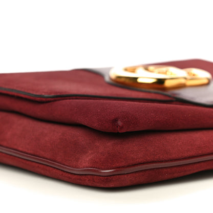 Gucci Suede Medium Arli Flap Shoulder Bag Vintage Bordeaux 10 of 30