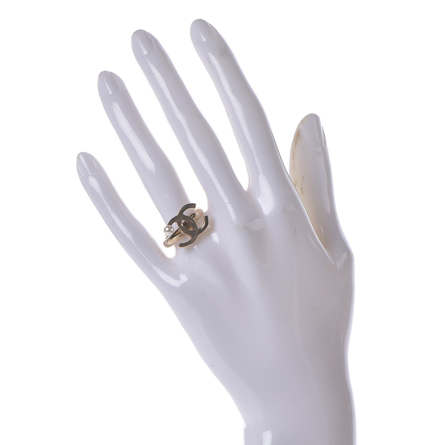 Chanel Pearl CC Ring 7 Gold 2 of 4