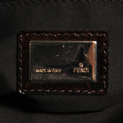 Fendi Zucca Patent Mia Shoulder Flap Tobacco 9 of 9