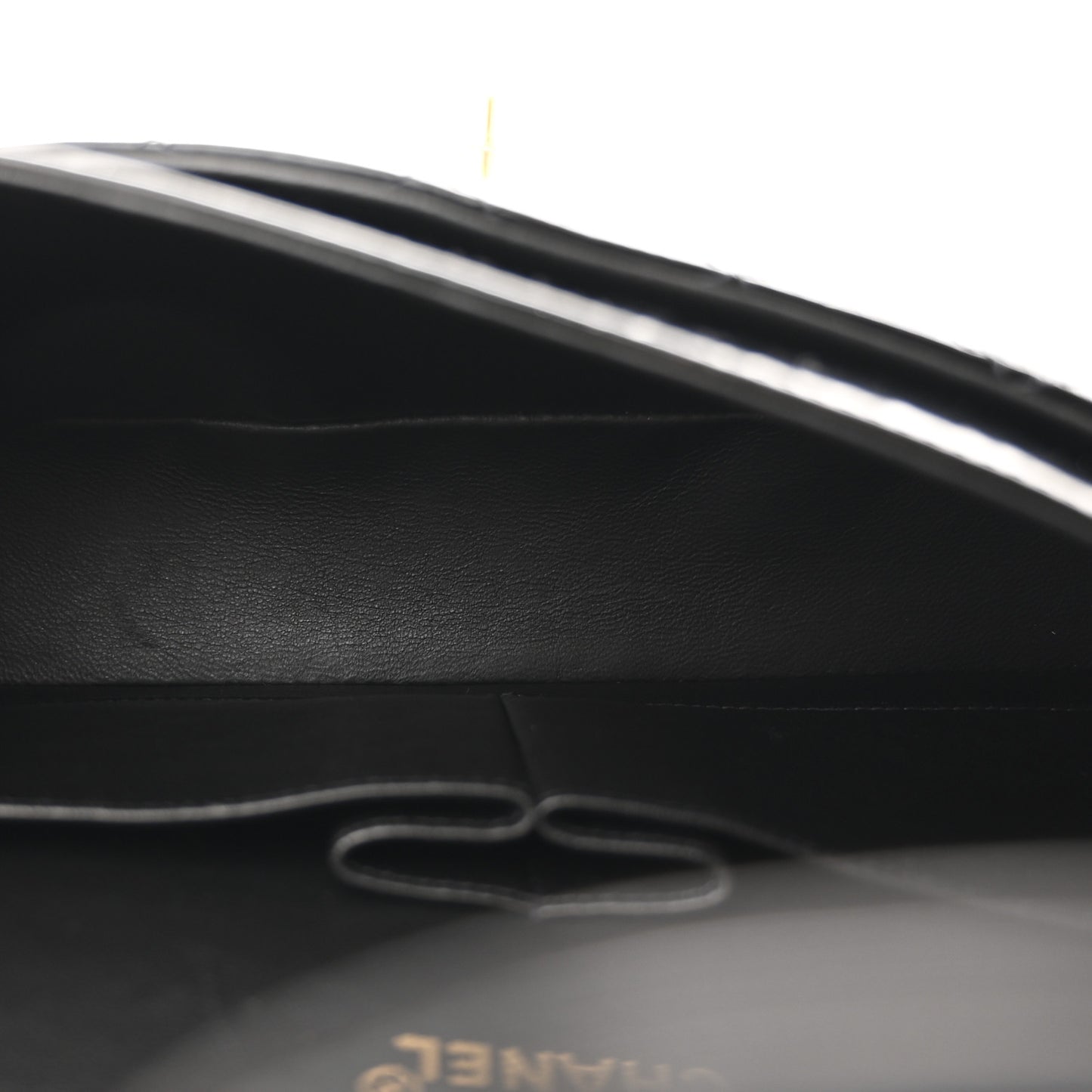 Patent Quilted Medium Double Flap Black