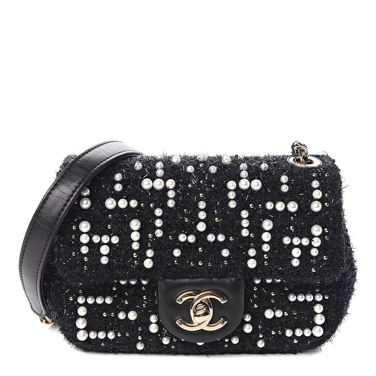 Chanel Tweed Pearl Mini Cosmos Flap Black 1 of 10