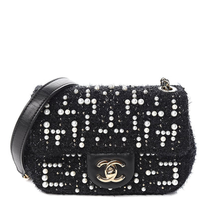 Chanel Tweed Pearl Mini Cosmos Flap Black 1 of 10