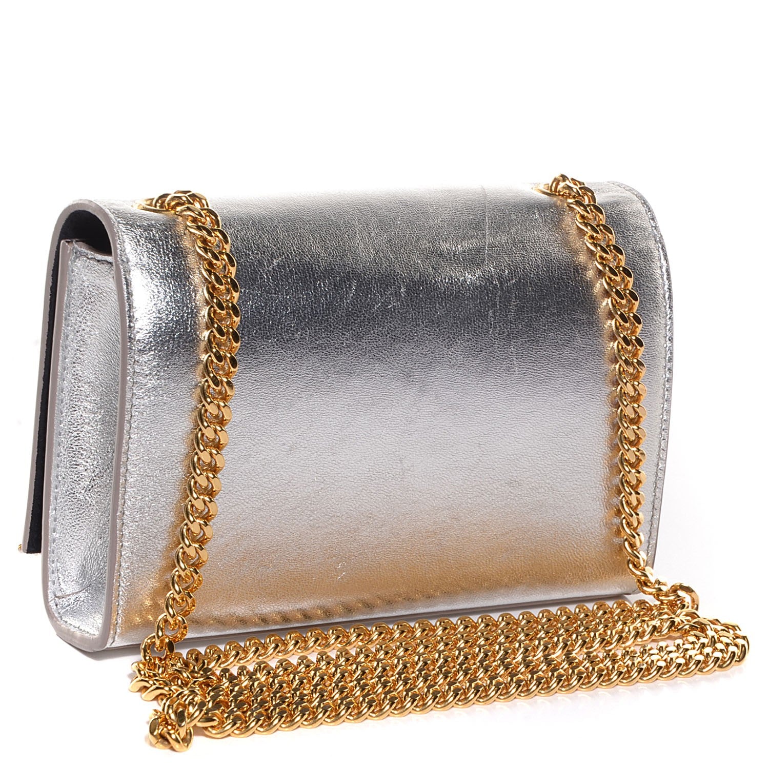 Saint Laurent Calfskin Small Classic Monogram Kate Tassel Satchel Silver 3 of 9