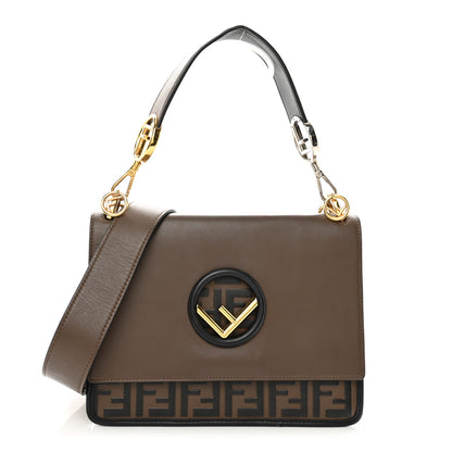 Fendi Vitello Century F is Fendi Bi-Color FF 1974 Embossed Kan I Shoulder Bag Maya Black 1 of 10