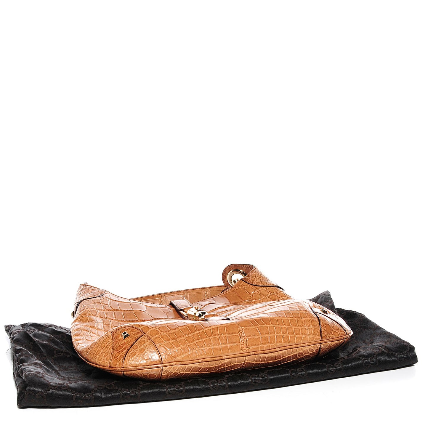 Alligator Piston Lock Jackie O Hobo Tan