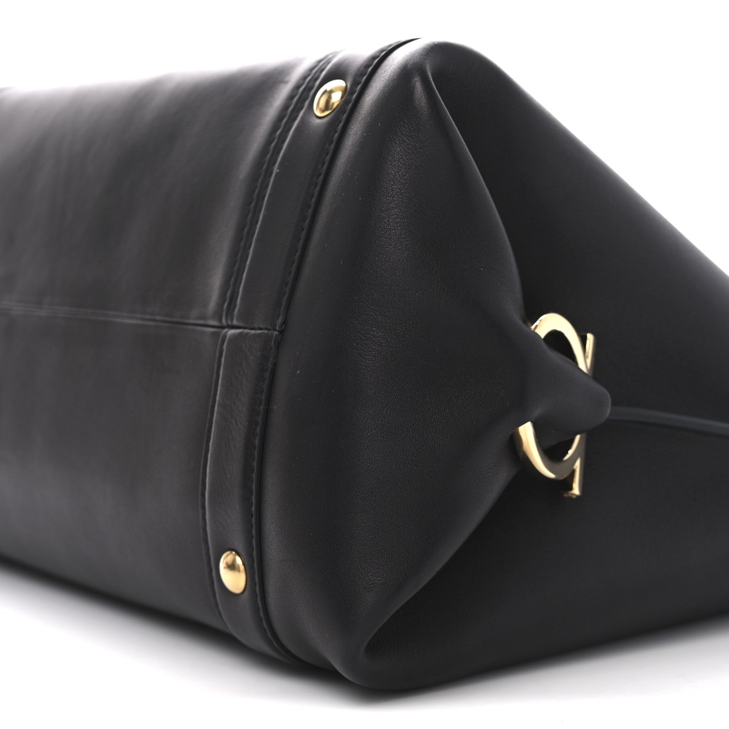 Salvatore Ferragamo Calfskin Suzanna Gancini Satchel  Black 9 of 9