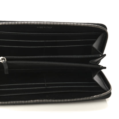 Chanel Glazed Calfskin Quilted Small Coco Boy Zip Around Wallet Black 5 of 12
